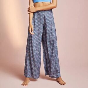 Anthropologie Floreat Wide Leg Floral Geometric Printed Lounge Pants Size Small